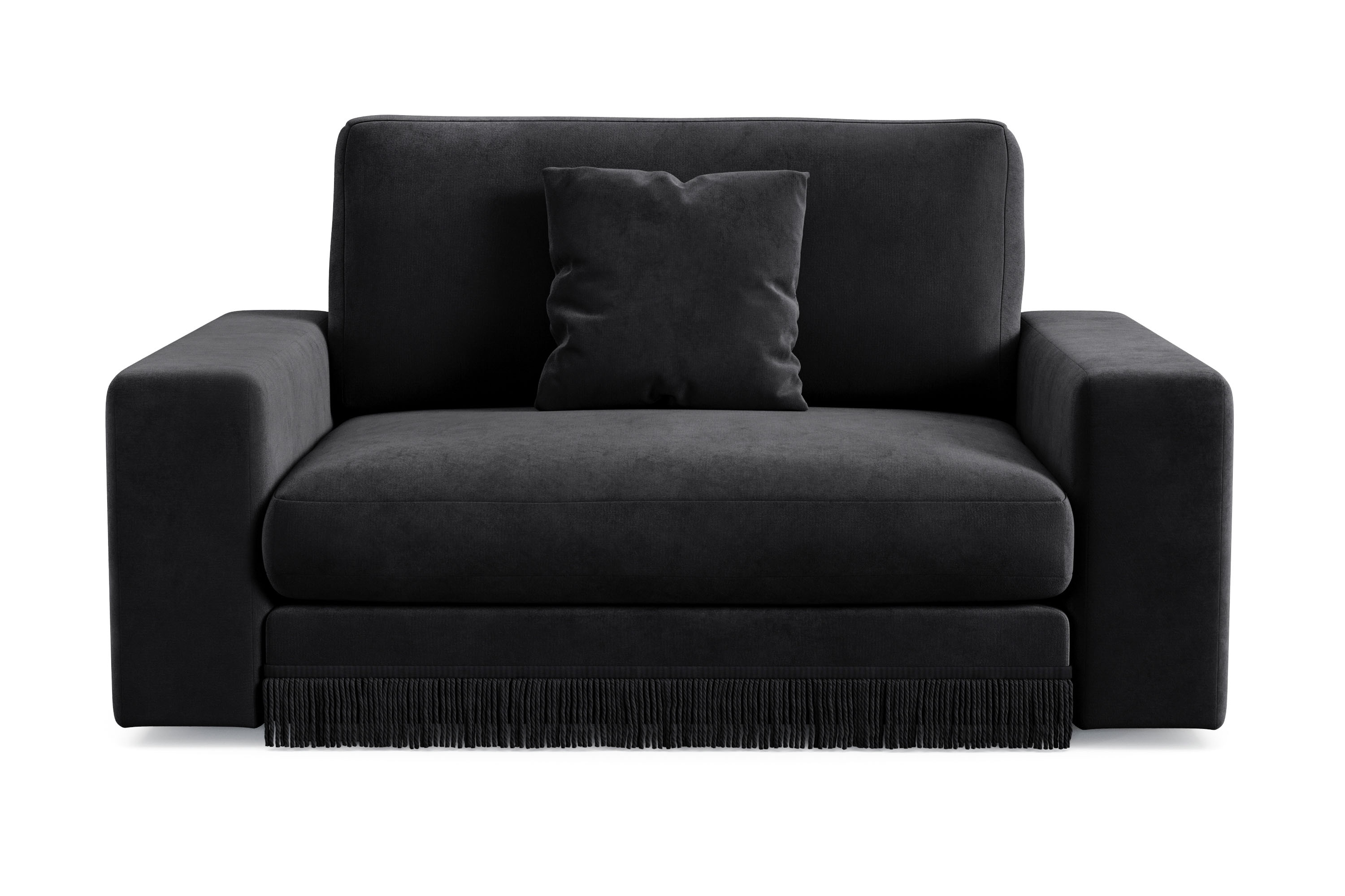 arken lyx stor djup sammetsfåtölj - svart