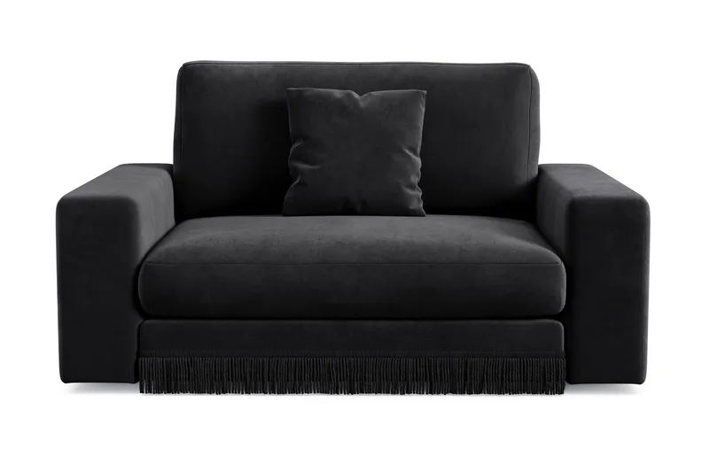 Arken Lyx Stor Djup Sammetsfåtölj, Svart