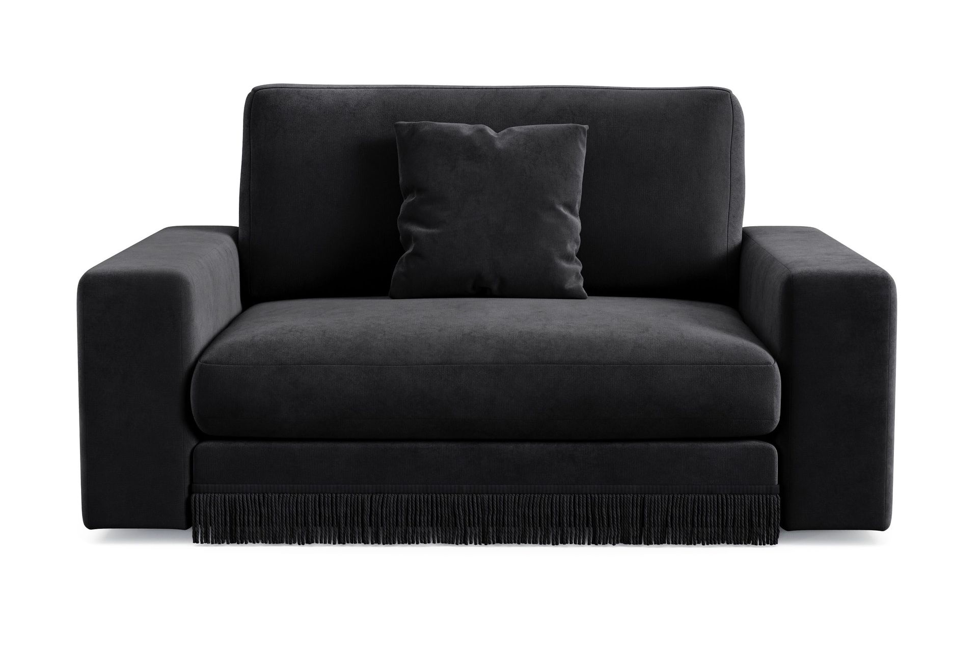 arken lyx stor djup sammetsfåtölj - svart