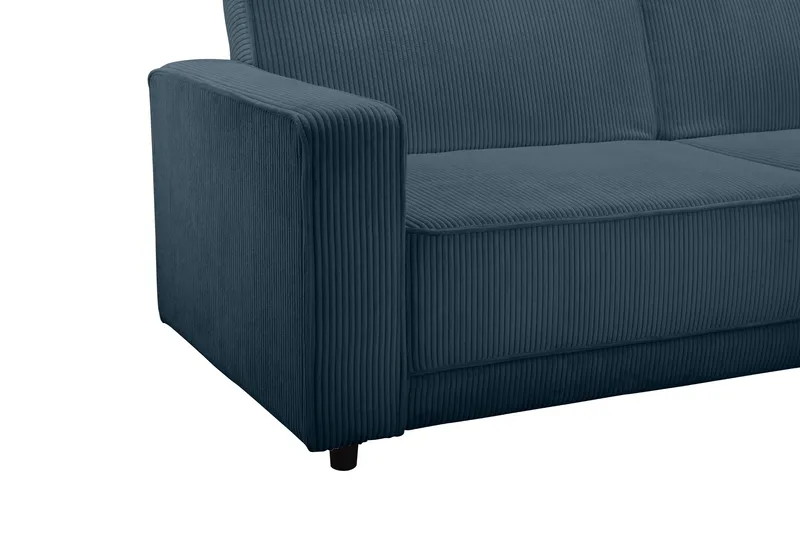 Bäddsoffa Allie Blå, Cordoroy, 81x225x91 cm - Blå, Cordoroy, 81x225x91 cm - Möbler - Vardagsrum - Bäddsoffor