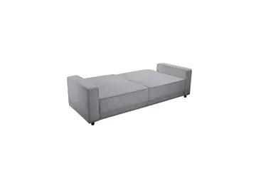 Bäddsoffa Allie Ljusgrå, Sammet, 81x225x91 cm - Ljusgrå, Sammet, 81x225x91 cm - Möbler - Vardagsrum - Bäddsoffor