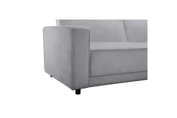 Bäddsoffa Allie Ljusgrå, Sammet, 81x225x91 cm - Ljusgrå, Sammet, 81x225x91 cm - Möbler - Vardagsrum - Bäddsoffor
