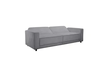 Bäddsoffa Allie Ljusgrå, Sammet, 81x225x91 cm - Ljusgrå, Sammet, 81x225x91 cm - Möbler - Vardagsrum - Bäddsoffor