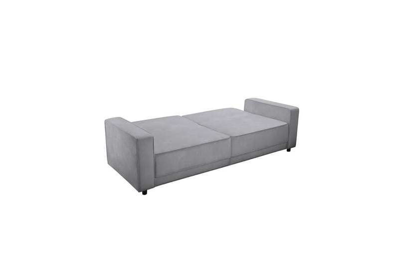 Bäddsoffa Allie Ljusgrå, Sammet, 81x225x91 cm - Ljusgrå, Sammet, 81x225x91 cm - Möbler - Vardagsrum - Bäddsoffor
