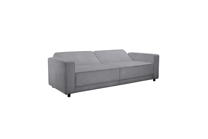 Bäddsoffa Allie Ljusgrå, Sammet, 81x225x91 cm - Ljusgrå, Sammet, 81x225x91 cm - Möbler - Vardagsrum - Bäddsoffor