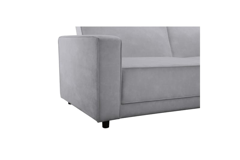 Bäddsoffa Allie Ljusgrå, Sammet, 81x225x91 cm - Ljusgrå, Sammet, 81x225x91 cm - Möbler - Vardagsrum - Bäddsoffor