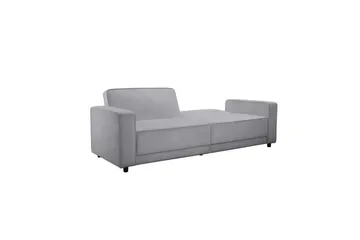 Bäddsoffa Allie Ljusgrå, Sammet, 81x225x91 cm - Ljusgrå, Sammet, 81x225x91 cm - Möbler - Vardagsrum - Bäddsoffor