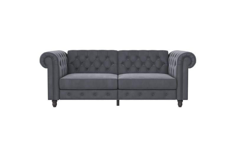 Bäddsoffa Felix 236x87x83 cm, Antracit, Sammet - 236x87x83 cm, Antracit, Sammet - Möbler - Vardagsrum - Bäddsoffor