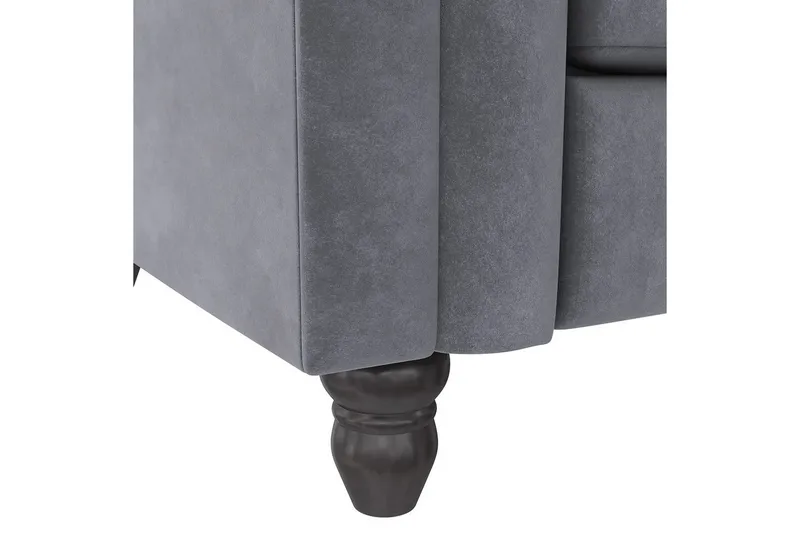 Bäddsoffa Felix 236x87x83 cm, Antracit, Sammet - 236x87x83 cm, Antracit, Sammet - Möbler - Vardagsrum - Bäddsoffor