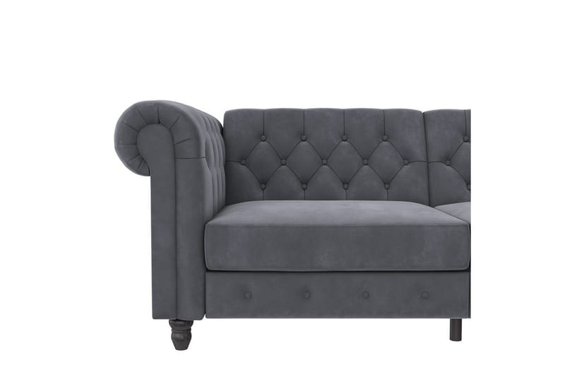 Bäddsoffa Felix 236x87x83 cm, Antracit, Sammet - 236x87x83 cm, Antracit, Sammet - Möbler - Vardagsrum - Bäddsoffor