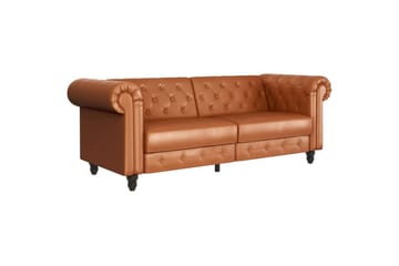 236x87x83 cm, Cognac, PU/trä/metall