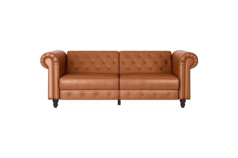 Bäddsoffa Felix 236x87x83 cm, Cognac, PU/trä/metall - 236x87x83 cm, Cognac, PU/trä/metall - Möbler - Vardagsrum - Bäddsoffor
