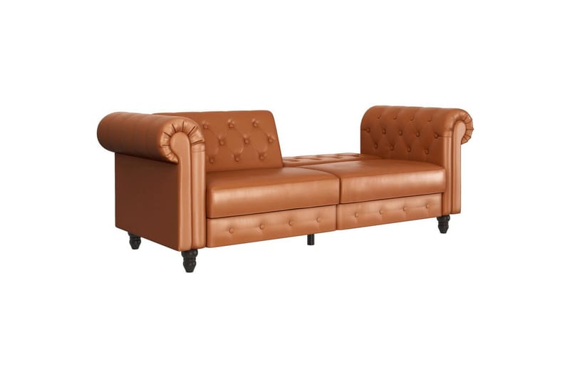 Bäddsoffa Felix 236x87x83 cm, Cognac, PU/trä/metall - 236x87x83 cm, Cognac, PU/trä/metall - Möbler - Vardagsrum - Bäddsoffor
