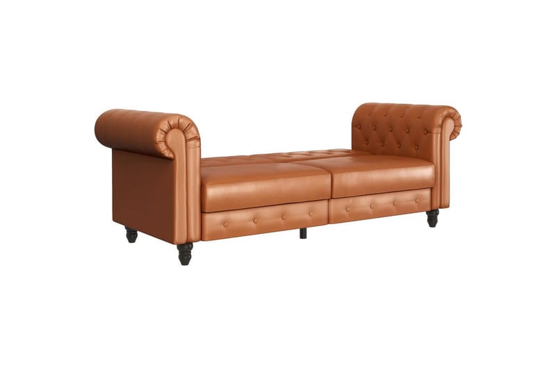 Bäddsoffa Felix 236x87x83 cm, Cognac, PU/trä/metall - 236x87x83 cm, Cognac, PU/trä/metall - Möbler - Vardagsrum - Bäddsoffor