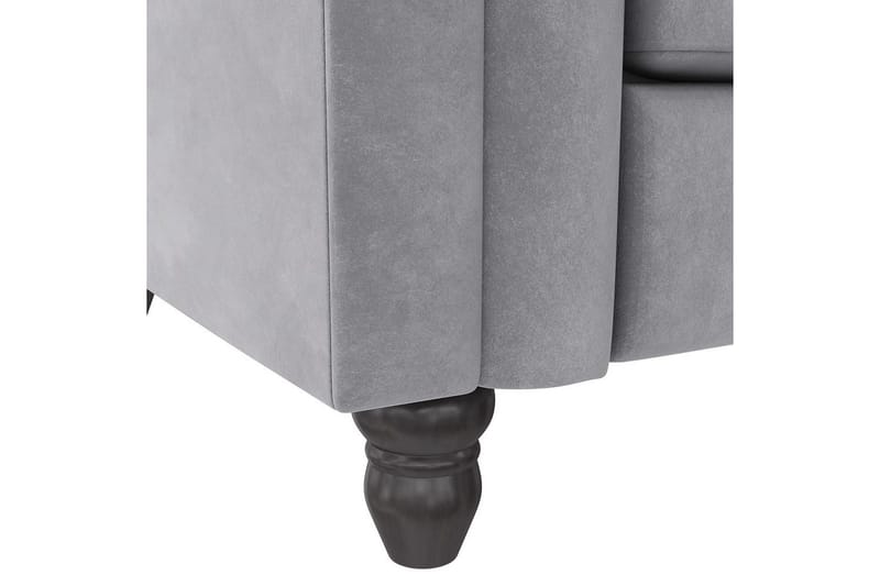 Bäddsoffa Felix 236x87x83 cm, Ljusgrå, Sammet - 236x87x83 cm, Ljusgrå, Sammet - Möbler - Vardagsrum - Bäddsoffor