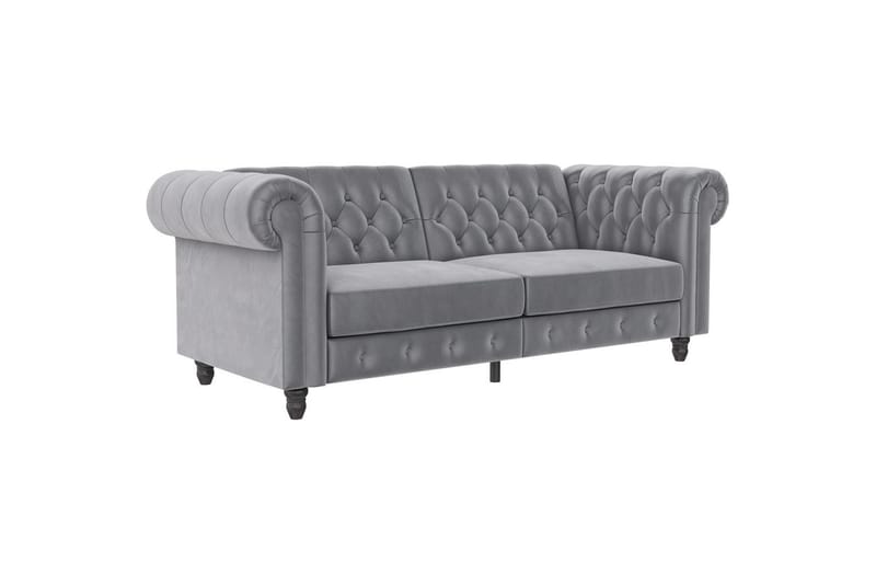 Bäddsoffa Felix 236x87x83 cm, Ljusgrå, Sammet - 236x87x83 cm, Ljusgrå, Sammet - Möbler - Vardagsrum - Bäddsoffor