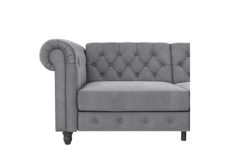Bäddsoffa Felix 236x87x83 cm, Ljusgrå, Sammet - 236x87x83 cm, Ljusgrå, Sammet - Möbler - Vardagsrum - Bäddsoffor