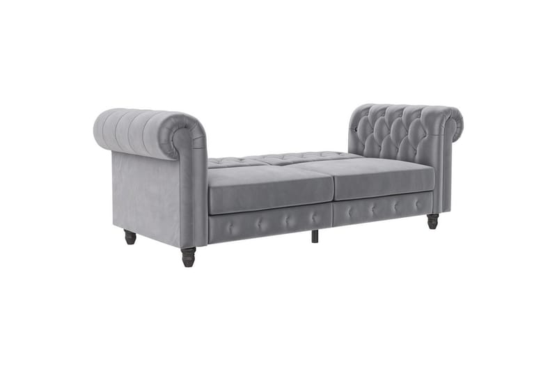 Bäddsoffa Felix 236x87x83 cm, Ljusgrå, Sammet - 236x87x83 cm, Ljusgrå, Sammet - Möbler - Vardagsrum - Bäddsoffor