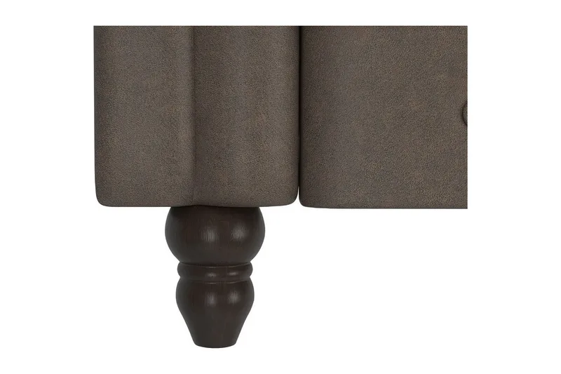 Bäddsoffa Felix 236x87x83 cm, Mörkbrun, Mikrofiber/Trä/Metall - 236x87x83 cm, Mörkbrun, Mikrofiber/Trä/Metall - Möbler - Vardagsrum - Bäddsoffor