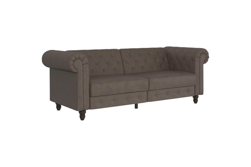 Bäddsoffa Felix 236x87x83 cm, Mörkbrun, Mikrofiber/Trä/Metall - 236x87x83 cm, Mörkbrun, Mikrofiber/Trä/Metall - Möbler - Vardagsrum - Bäddsoffor