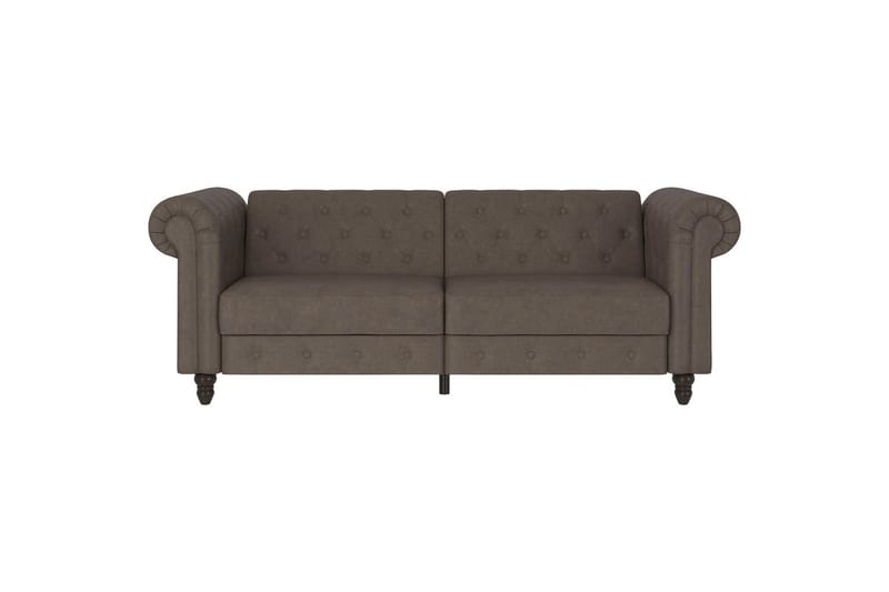 Bäddsoffa Felix 236x87x83 cm, Mörkbrun, Mikrofiber/Trä/Metall - 236x87x83 cm, Mörkbrun, Mikrofiber/Trä/Metall - Möbler - Vardagsrum - Bäddsoffor