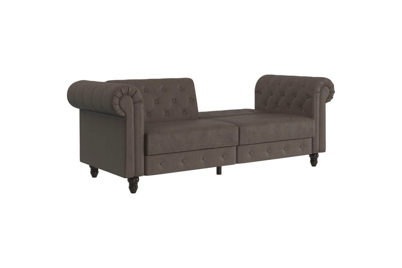 Bäddsoffa Felix 236x87x83 cm, Mörkbrun, Mikrofiber/Trä/Metall - 236x87x83 cm, Mörkbrun, Mikrofiber/Trä/Metall - Möbler - Vardagsrum - Bäddsoffor