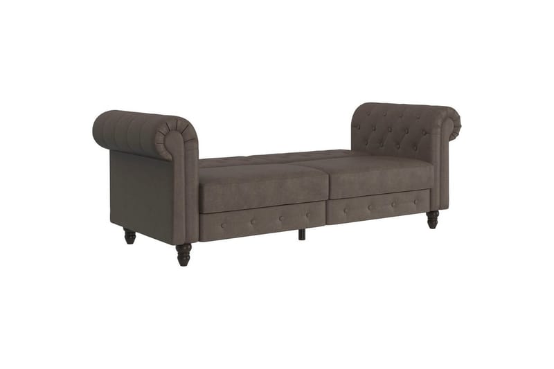 Bäddsoffa Felix 236x87x83 cm, Mörkbrun, Mikrofiber/Trä/Metall - 236x87x83 cm, Mörkbrun, Mikrofiber/Trä/Metall - Möbler - Vardagsrum - Bäddsoffor