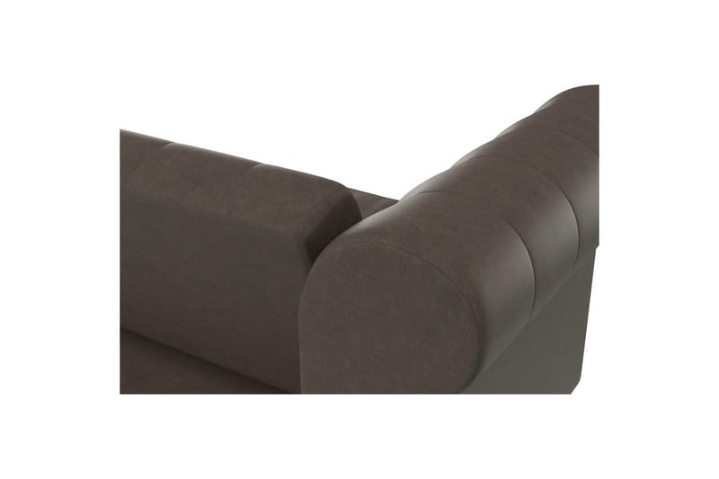Bäddsoffa Felix 236x87x83 cm, Mörkbrun, Mikrofiber/Trä/Metall - 236x87x83 cm, Mörkbrun, Mikrofiber/Trä/Metall - Möbler - Vardagsrum - Bäddsoffor