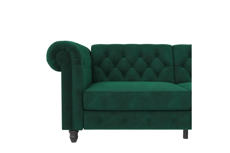 Bäddsoffa Felix 236x87x83 cm, Mörkgrön, Sammet - 236x87x83 cm, Mörkgrön, Sammet - Möbler - Vardagsrum - Bäddsoffor