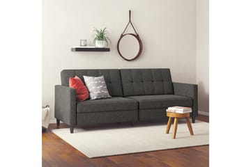 Bäddsoffa Hartford 203x83x82 cm, Antracit, Linnetyg Utseende (100% Polyester - 203x83x82 cm, Antracit, Linnetyg Utseende (100% Polyester - Möbler - Vardagsrum - Bäddsoffor