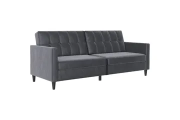 Bäddsoffa Hartford 203x83x82 cm, Antracit, Sammet