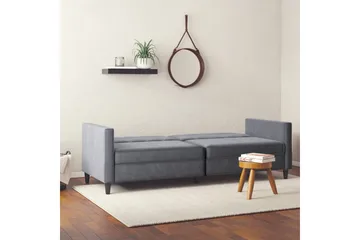 Bäddsoffa Hartford 203x83x82 cm, Antracit, Sammet - 203x83x82 cm, Antracit, Sammet - Möbler - Vardagsrum - Bäddsoffor