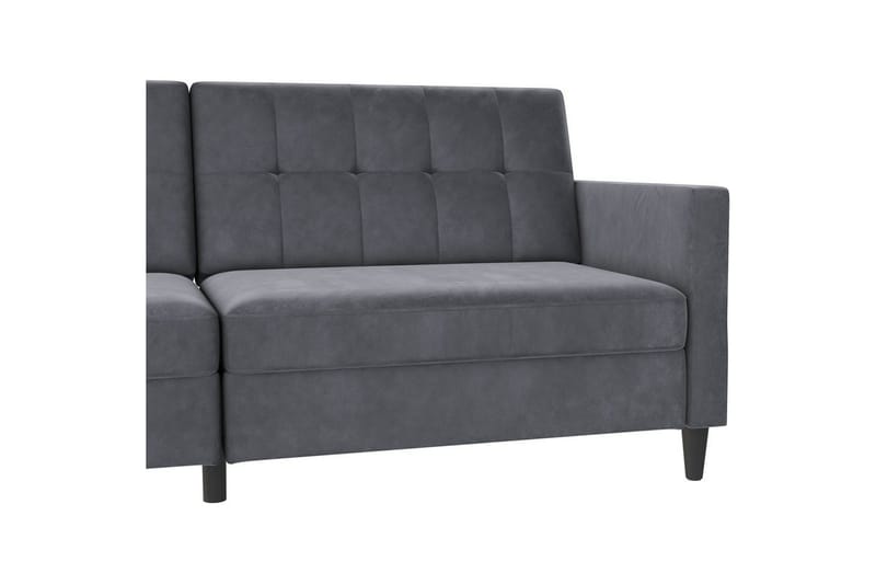 Bäddsoffa Hartford 203x83x82 cm, Antracit, Sammet - 203x83x82 cm, Antracit, Sammet - Möbler - Vardagsrum - Bäddsoffor