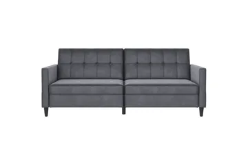 Bäddsoffa Hartford 203x83x82 cm, Antracit, Sammet - 203x83x82 cm, Antracit, Sammet - Möbler - Vardagsrum - Bäddsoffor