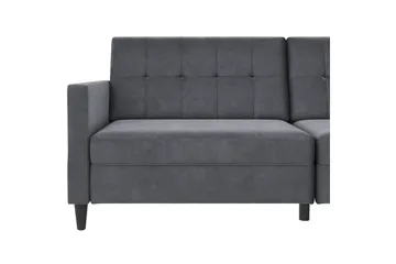 Bäddsoffa Hartford 203x83x82 cm, Antracit, Sammet - 203x83x82 cm, Antracit, Sammet - Möbler - Vardagsrum - Bäddsoffor