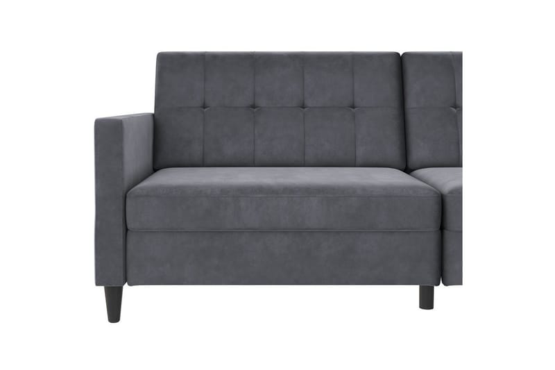 Bäddsoffa Hartford 203x83x82 cm, Antracit, Sammet - 203x83x82 cm, Antracit, Sammet - Möbler - Vardagsrum - Bäddsoffor