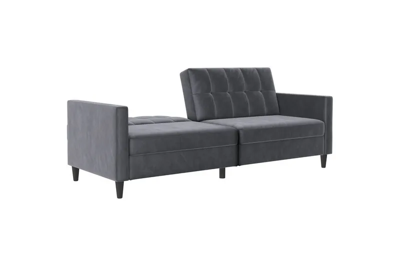 Bäddsoffa Hartford 203x83x82 cm, Antracit, Sammet - 203x83x82 cm, Antracit, Sammet - Möbler - Vardagsrum - Bäddsoffor