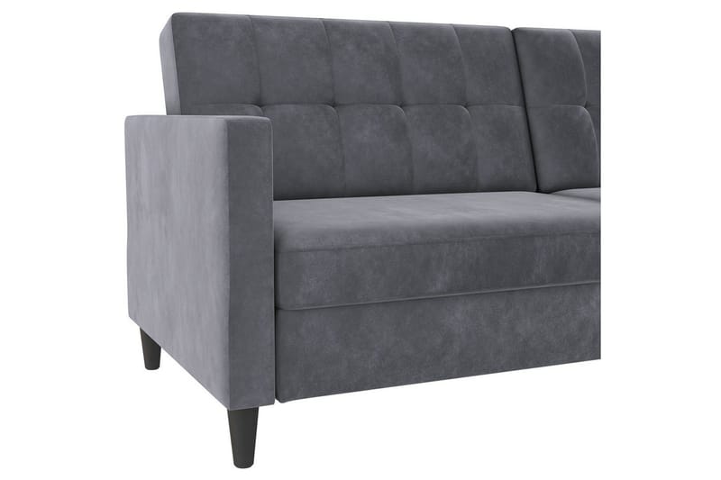 Bäddsoffa Hartford 203x83x82 cm, Antracit, Sammet - 203x83x82 cm, Antracit, Sammet - Möbler - Vardagsrum - Bäddsoffor