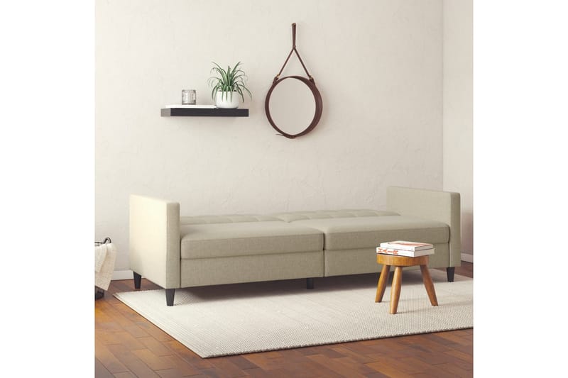 Bäddsoffa Hartford 203x83x82 cm, Cappuccino, Linnetyg Utseende (100% Polyester - 203x83x82 cm, Cappuccino, Linnetyg Utseende (100% Polyester - Möbler - Vardagsrum - Bäddsoffor