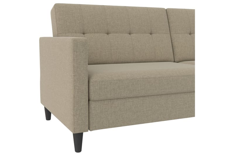Bäddsoffa Hartford 203x83x82 cm, Cappuccino, Linnetyg Utseende (100% Polyester - 203x83x82 cm, Cappuccino, Linnetyg Utseende (100% Polyester - Möbler - Vardagsrum - Bäddsoffor