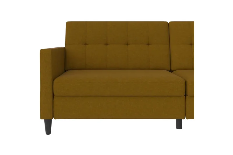 Bäddsoffa Hartford 203x83x82 cm, Curry, Linnetyg Utseende (100% Polyester - 203x83x82 cm, Curry, Linnetyg Utseende (100% Polyester - Möbler - Vardagsrum - Bäddsoffor