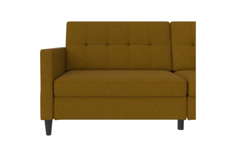 Bäddsoffa Hartford 203x83x82 cm, Curry, Linnetyg Utseende (100% Polyester - 203x83x82 cm, Curry, Linnetyg Utseende (100% Polyester - Möbler - Vardagsrum - Bäddsoffor