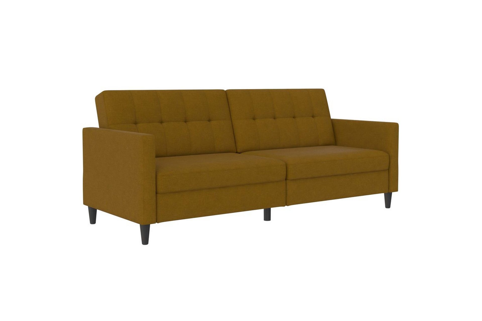 bäddsoffa hartford 203x83x82 cm, curry, linnetyg utseende (100% polyester - 203x83x82 cm, curry, linnetyg utseende (100% polyester