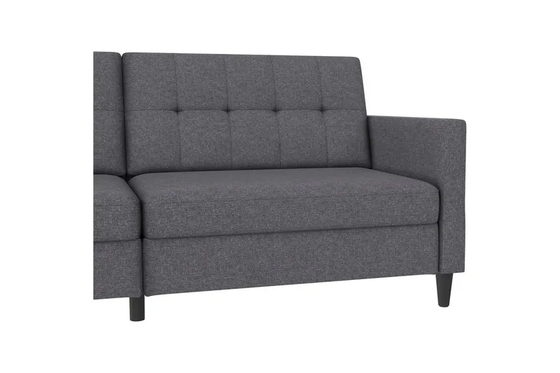 Bäddsoffa Hartford 203x83x82 cm, Grå, Linnetyg Utseende (100% Polyester - 203x83x82 cm, Grå, Linnetyg Utseende (100% Polyester - Möbler - Vardagsrum - Bäddsoffor
