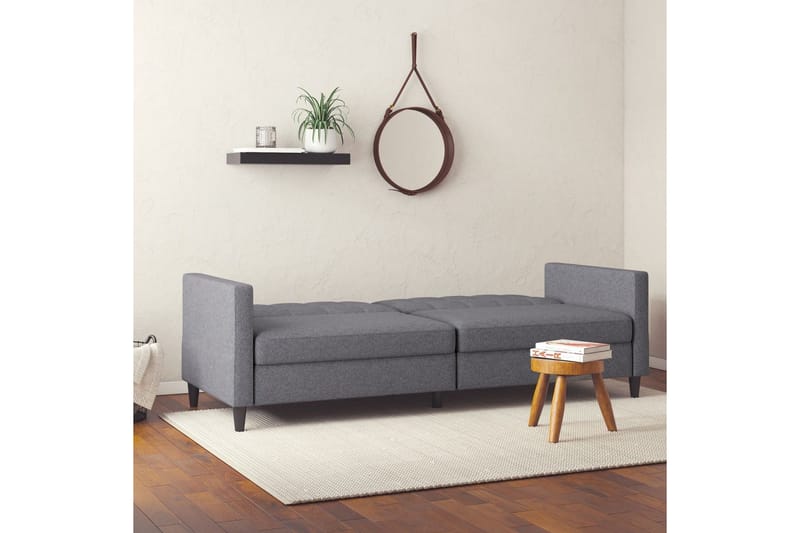 Bäddsoffa Hartford 203x83x82 cm, Grå, Linnetyg Utseende (100% Polyester - 203x83x82 cm, Grå, Linnetyg Utseende (100% Polyester - Möbler - Vardagsrum - Bäddsoffor