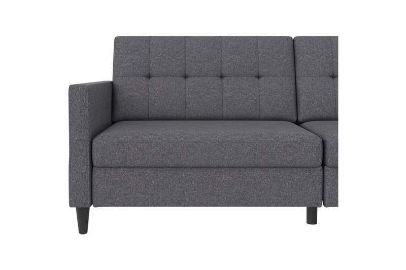 Bäddsoffa Hartford 203x83x82 cm, Grå, Linnetyg Utseende (100% Polyester - 203x83x82 cm, Grå, Linnetyg Utseende (100% Polyester - Möbler - Vardagsrum - Bäddsoffor