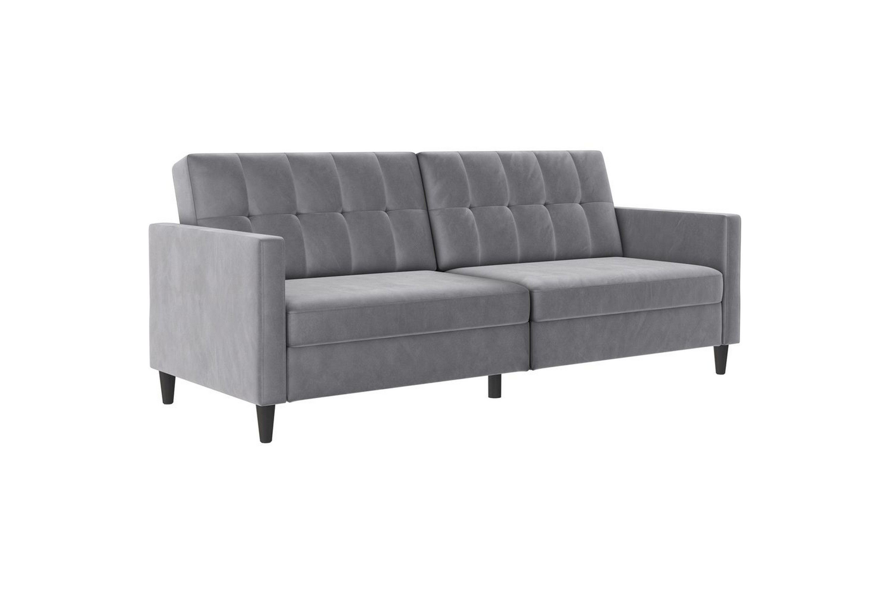 bäddsoffa hartford 203x83x82 cm, grå, sammet - 203x83x82 cm, grå, sammet