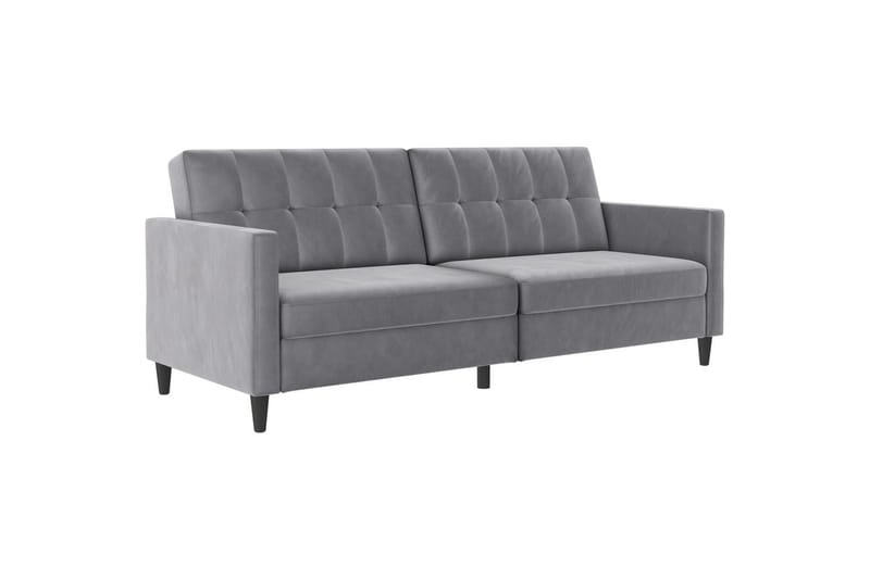 Bäddsoffa Hartford 203x83x82 cm, Grå, Sammet - 203x83x82 cm, Grå, Sammet - Möbler - Vardagsrum - Bäddsoffor