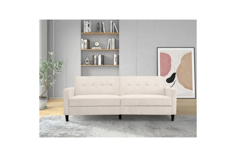Bäddsoffa Hartford II 203x83x82 cm, Kräm - 203x83x82 cm, Kräm - Möbler - Vardagsrum - Bäddsoffor