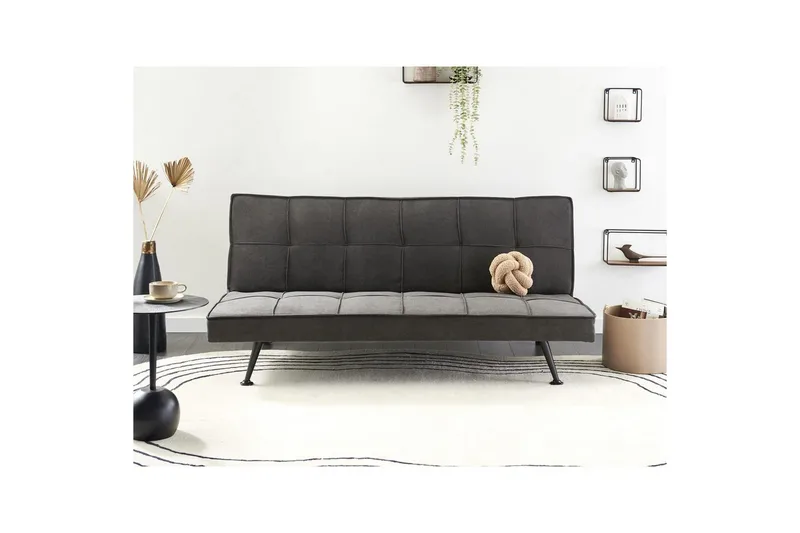 Bäddsoffa Hasle Grå, svart - Grå, svart - Möbler - Vardagsrum - Bäddsoffor - Futon - Futon soffa